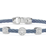 ALOR 18K 3 Station Island Blue Cable Bracelet