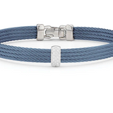 ALOR Blue Cable and Diamond Bangle