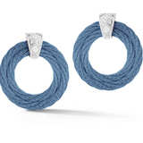 ALOR Blue Cable and Diamond Wreath Earrings