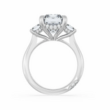 Platinum 3 Stone Semi Mount Engagement Ring