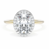 18K Two Tone Halo Semi Mount Engagement Ring