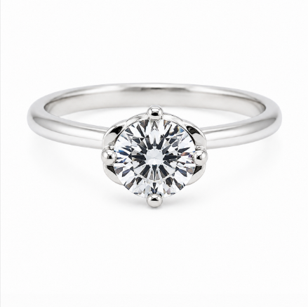 14K White Gold Solitaire Semi Mount Engagement Ring