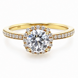 18K Yellow Gold 1.325 ctw Halo Diamond Engagement Ring