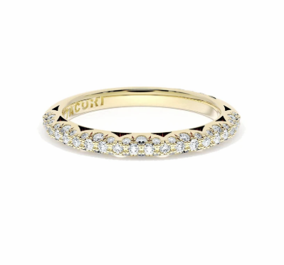 18K Yellow Gold 0.44 ctw Pave Diamond Women's Wedding Band
