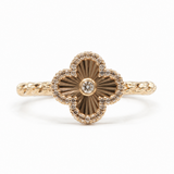14K Yellow Gold 0.10 ctw Geometric Diamond Women's Ring