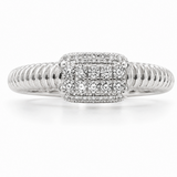 18K White Gold 0.11 ctw Geometric Diamond Women's Ring