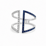 18K White Gold 0.43 ctw Geometric Diamond Women's Ring