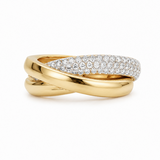 18K Yellow Gold 0.87 ctw Free Form Diamond Women's Ring