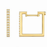 18K Yellow Gold 0.19 ctw Small Hoop Diamond Earring