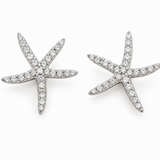 14K White Gold 0.33 ctw Starfish Stud Diamond Earring