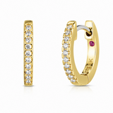18K Yellow Gold 0.09 ctw Huggie Diamond Earring