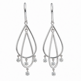 18K White Gold 0.64 ctw Dangle Diamond Earring