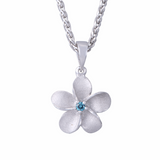 14K White Gold 0.04 ctw Plumeria Diamond Pendant/Charm