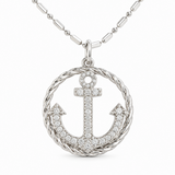 14K White Gold 0.24 ctw Anchor Diamond Pendant/Charm