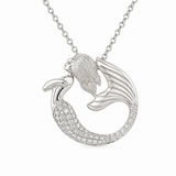 14K White Gold 0.25 ctw Mermaid Diamond Pendant/Charm