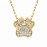 14K Yellow Gold 0.26 ctw Paw Print Diamond Pendant/Charm
