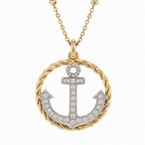 14K Two Tone 0.24 ctw Anchor Diamond Pendant/Charm