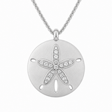 14K White Gold 0.16 ctw Sand Dollar Diamond Pendant/Charm