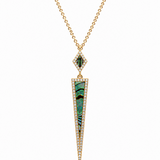 14K Yellow Gold Diamond and Abalone Necklace