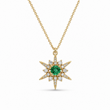 18K Yellow Gold 0.26ctw Emerald Necklace
