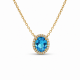 14K Yellow Gold 3.13ctw Topaz Necklace