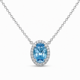 Platinum Cable Link 1.59ctw Aquamarine Necklace