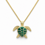 14K Yellow Gold Malachite Necklace
