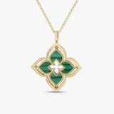18K Yellow Gold 3.65ctw Malachite Necklace