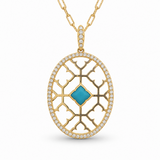 14K Yellow Gold Turquiose Necklace