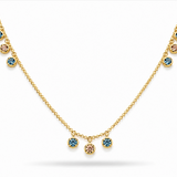 14K Yellow Gold 0.73 ctw Triple Station Diamond Necklace