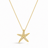 18K Yellow Gold 0.16 ctw Starfish Diamond Necklace
