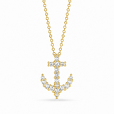 18K Yellow Gold 0.15 ctw Anchor Diamond Necklace