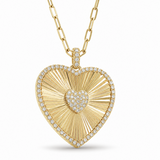 14K Yellow Gold 0.22 ctw Heart Diamond Necklace