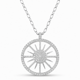 18K White Gold 0.25 ctw Sunburst Diamond Necklace
