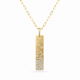 14K Yellow Gold 0.50 ctw Vertical Bar Diamond Necklace