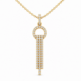 18K Yellow Gold 0.62 ctw Three Bar Diamond Necklace