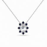 14K White Gold Moonstone Necklace
