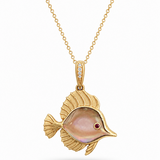 14K Yellow Gold Mother of Pearl Necklace