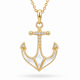 14K Yellow Gold Mother of Pearl Necklace