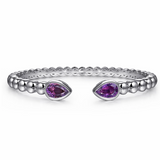 Sterling Silver Bangle 2.44ctw Amethyst Bracelet