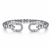 Sterling Silver Bangle 0.61ctw Sapphire Bracelet
