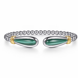 Sterling Silver Bangle 6.01ctw Malachite Bracelet