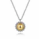 14K Yellow Gold and Sterling Silver Necklace