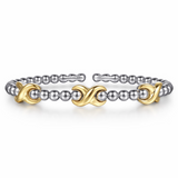Bangle Sterling Silver Two Tone Bracelet