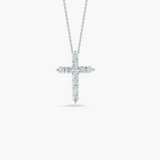 18K White Gold 0.88 ctw Cross Diamond Necklace