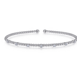 14K White Gold 0.21 ctw Bangle Diamond Bracelet