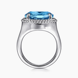 Sterling Silver Solitaire 7.70ctw Topaz Ring