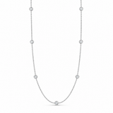 18K White Gold 0.35 ctw 7 Station Diamond Necklace