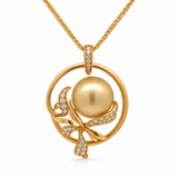 18K Yellow Gold Gold South Sea Flower Pearl Pendant