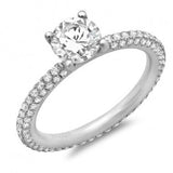 18K White Gold 1.87 ctw Pave Diamond Engagement Ring
